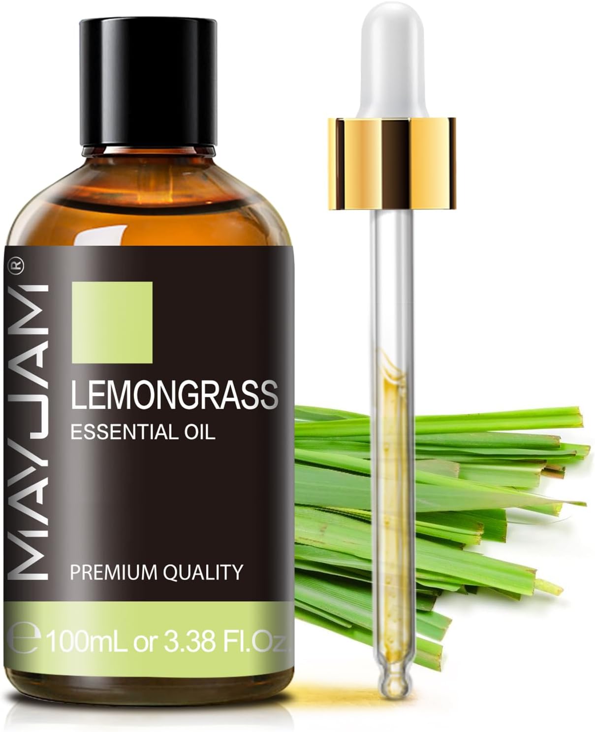 Ätherisches Öle Zitronengras 100ML, MAYJAM Zitronengrasöl 100% Rein, Ideal für Gerüche Beseitigen Aromatherapie Diffuser Duftöl Massage