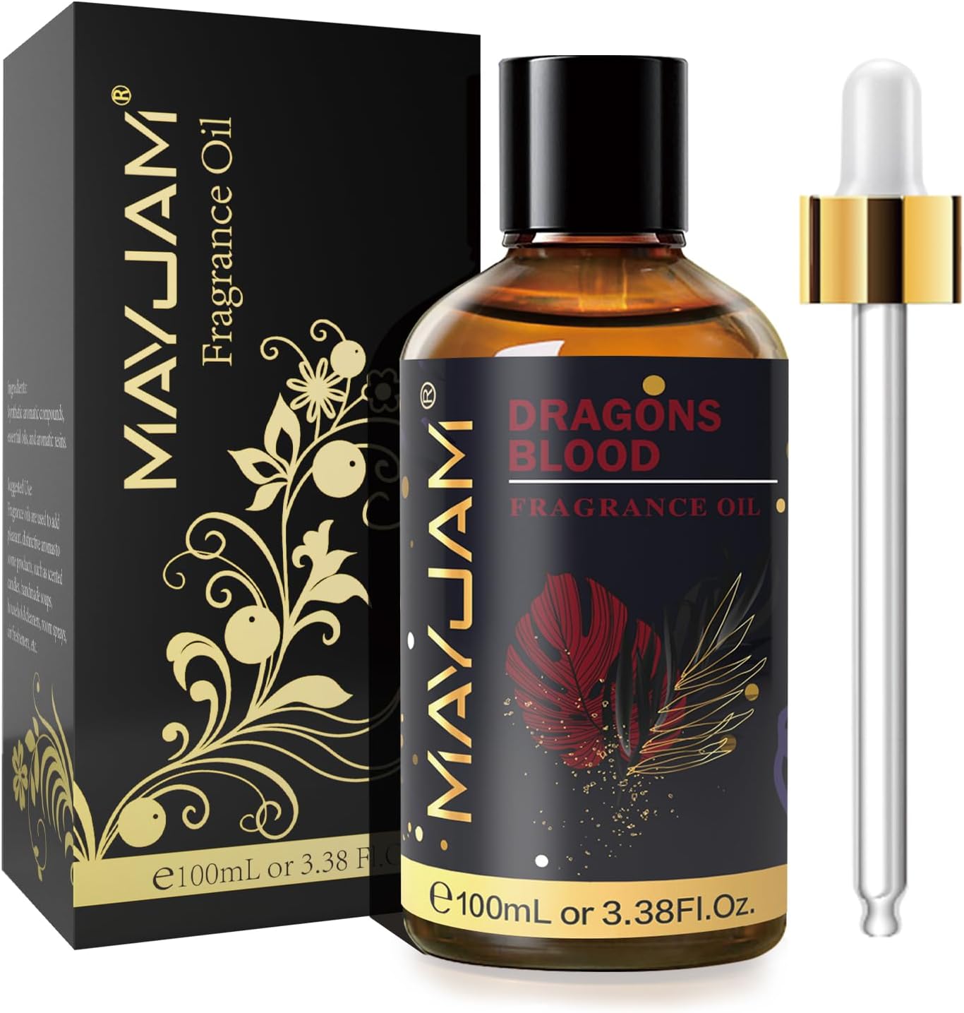 MAYJAM Huile Essentielle de Sang de Dragon 100ml, Huile de Parfumée de Qualité Supérieure pour Diffuseur d'Huiles Essentielles, Aromathérapie, Humidificateur
