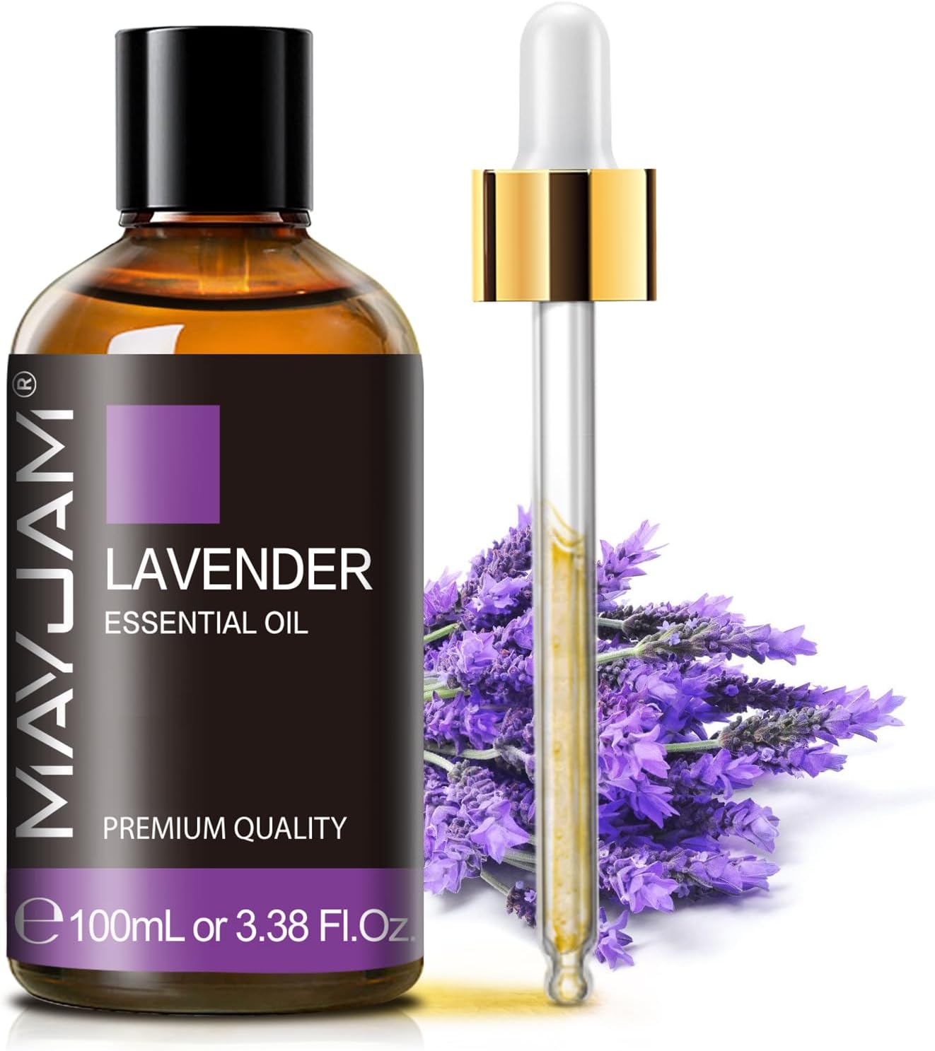 Ätherisches Öle Lavendel 100ML, MAYJAM Lavendelöl 100% Rein, Ideal für Aromatherapie Aroma Schlaf Diffuser Duftöl Massage