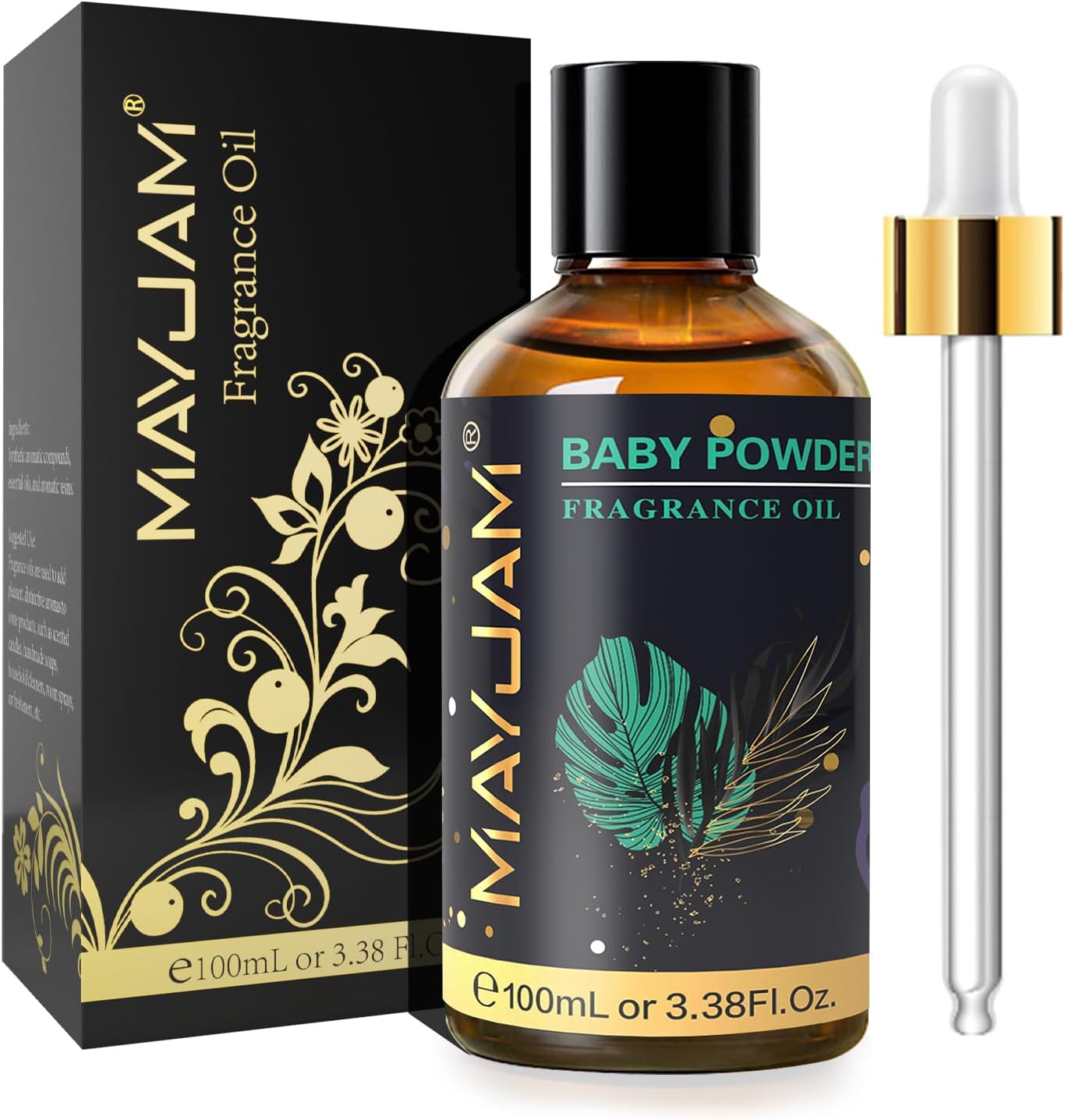 MAYJAM Babypuderöl 100ml, Premium Duftöl für ätherische Öle Diffusor, Aromatherapie, Haus, Ölbrenner