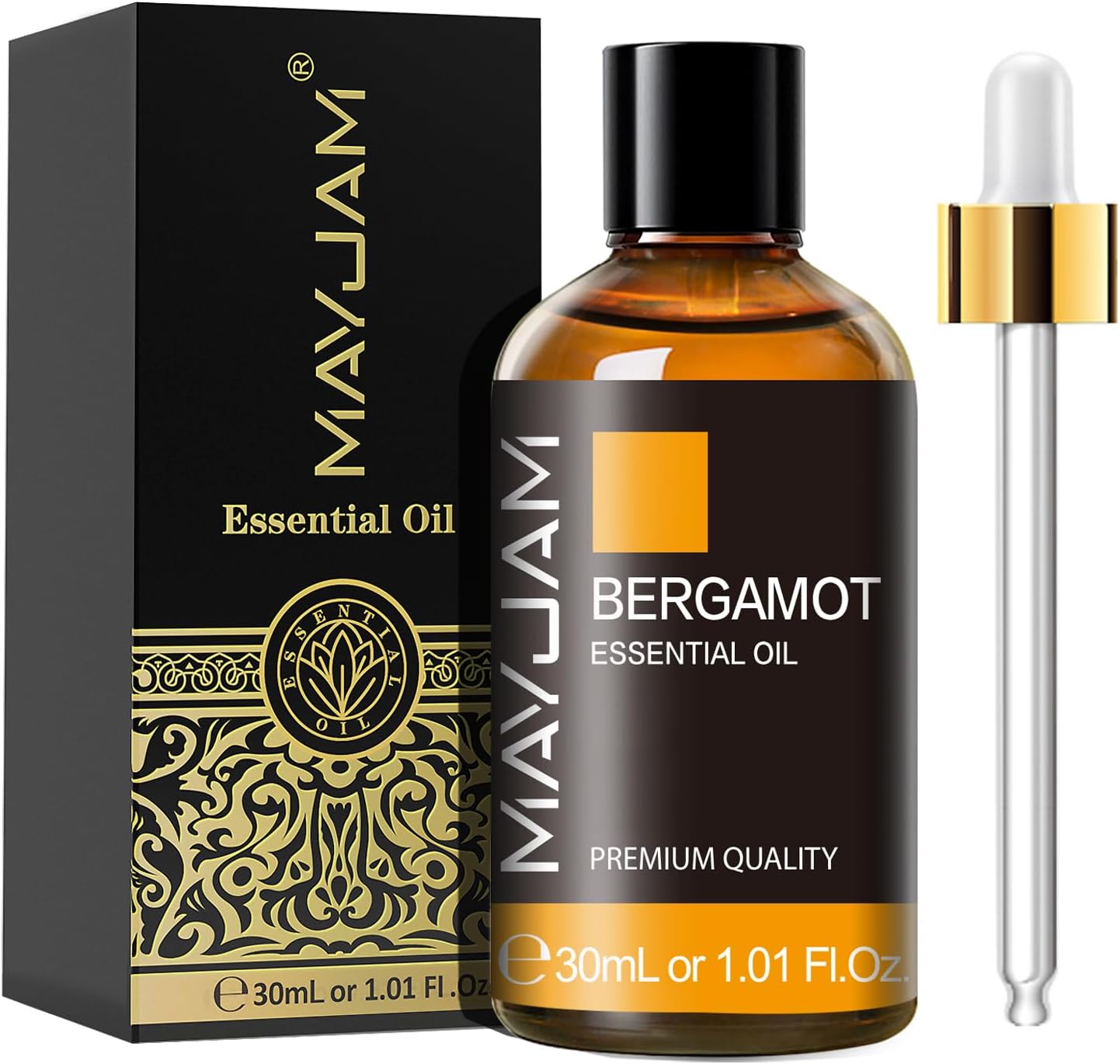 MAYJAM Bergamotte Ätherisches Öl 30ML, Bergamotteöl für Diffusor, Luftbefeuchter, DIY, Home，Wardrobes